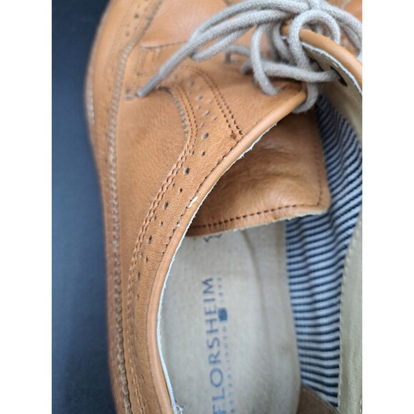 Florsheim Fuel Wingtip Oxford Cognac #15090-257 Lace Up Leather Shoes Men 10.5M - Picture 14 of 16